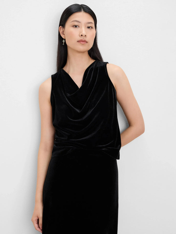 VELVET DRAPE NECK TANK