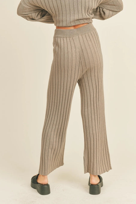 WIDE RIBBED PANTS