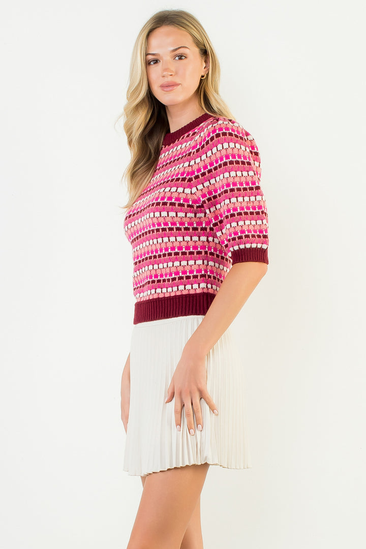 PUFF SLEEVE KNIT TOP
