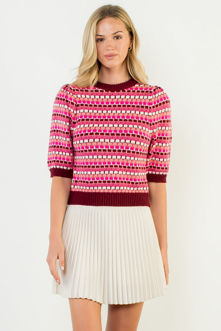 PUFF SLEEVE KNIT TOP