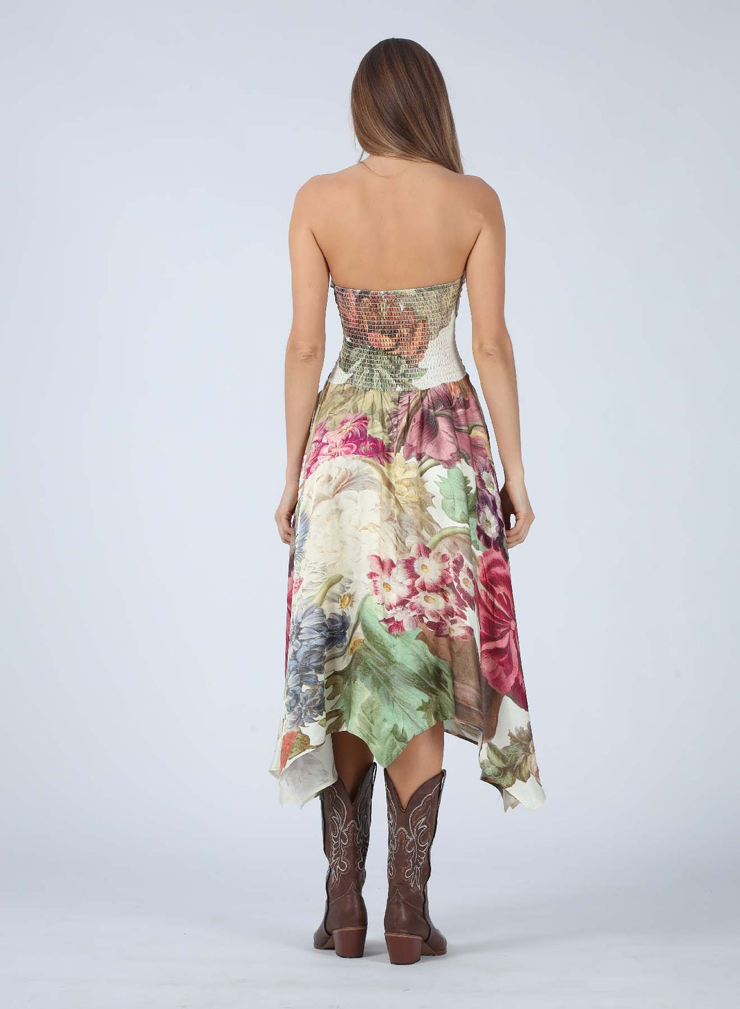 JOSEPHINE STRAPLESS MIDI DRESS