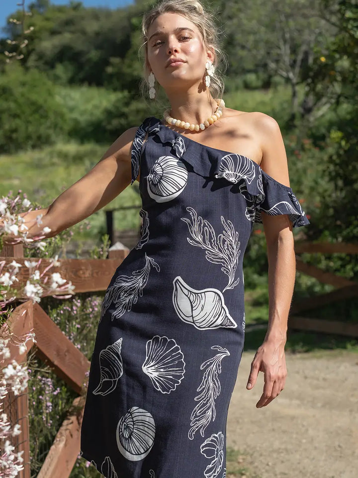 ONE SHOULDER MIDI DRESS