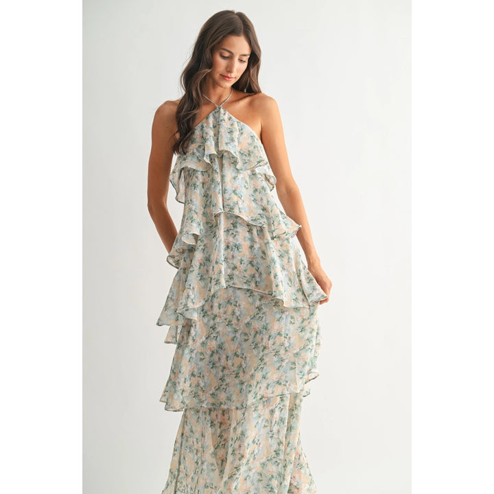 TIERED FLORAL MAXI DRESS