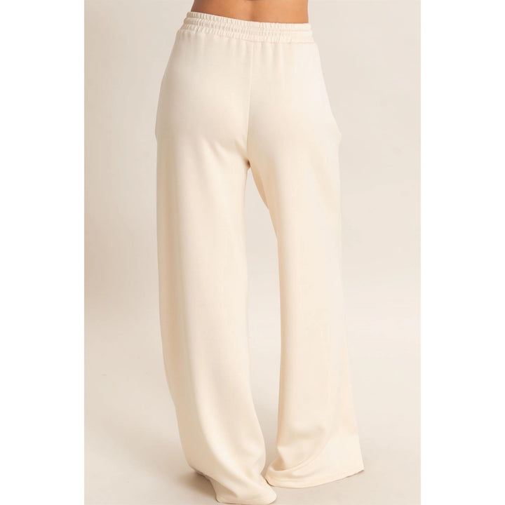 DRAWSTRING WAIST PINTUCK WIDE LEG PANTS