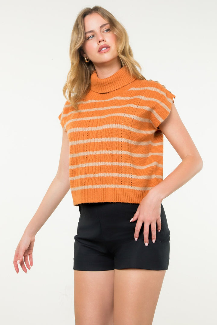 TURTLENECK STRIPE VEST