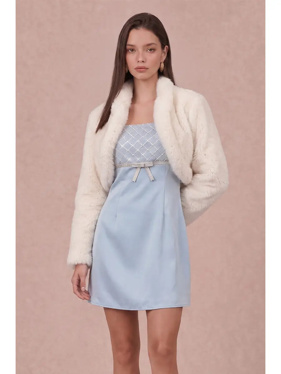 FAUX FUR BOLERO JACKET
