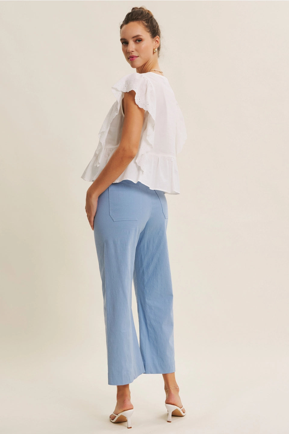 STRETCHY ANKLE PANTS WITH POCKETS