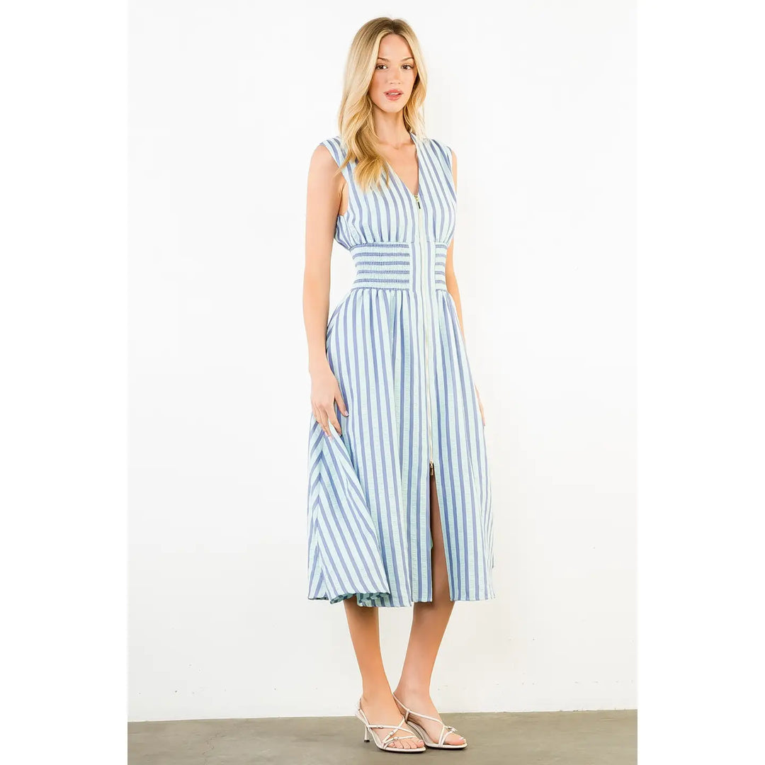 SLEEVELESS STRIPES DRESS