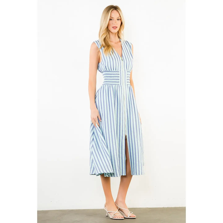 SLEEVELESS STRIPES DRESS