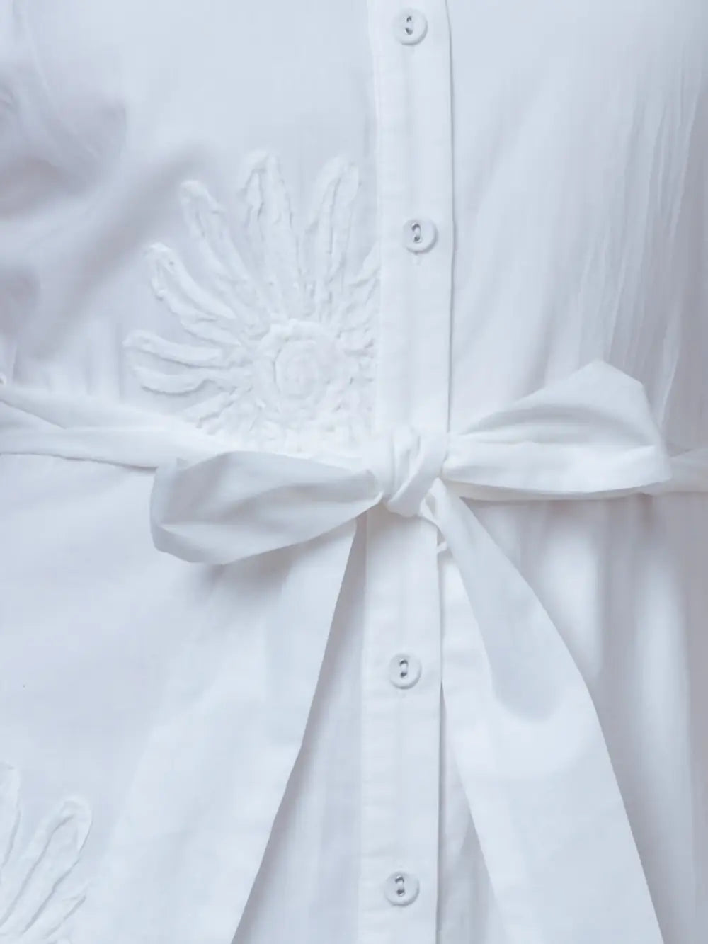 APPLIQUE TIERED SKIRT MIDI DRESS