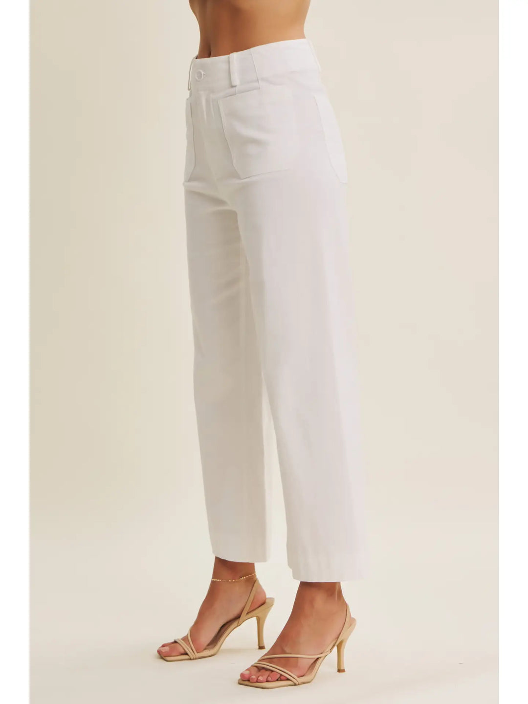 STRETCHY ANKLE PANTS WITH POCKETS