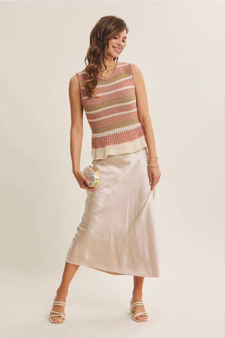 SILKY SATIN BIAS CUT SKIRT
