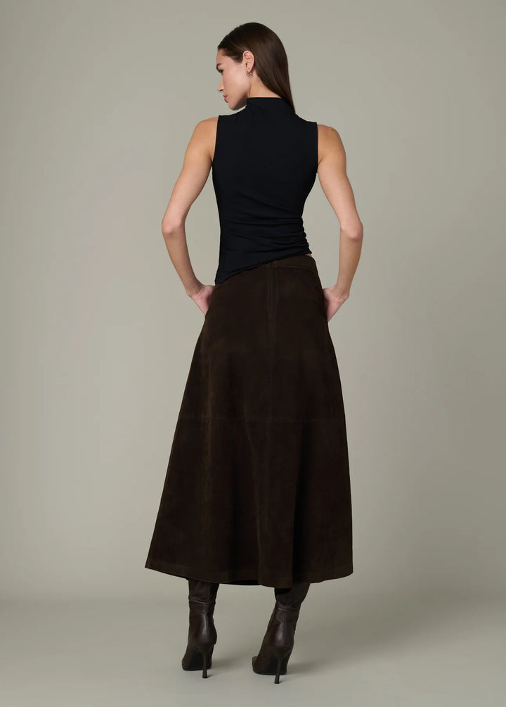 THE TAVI VEGAN SUEDE SKIRT