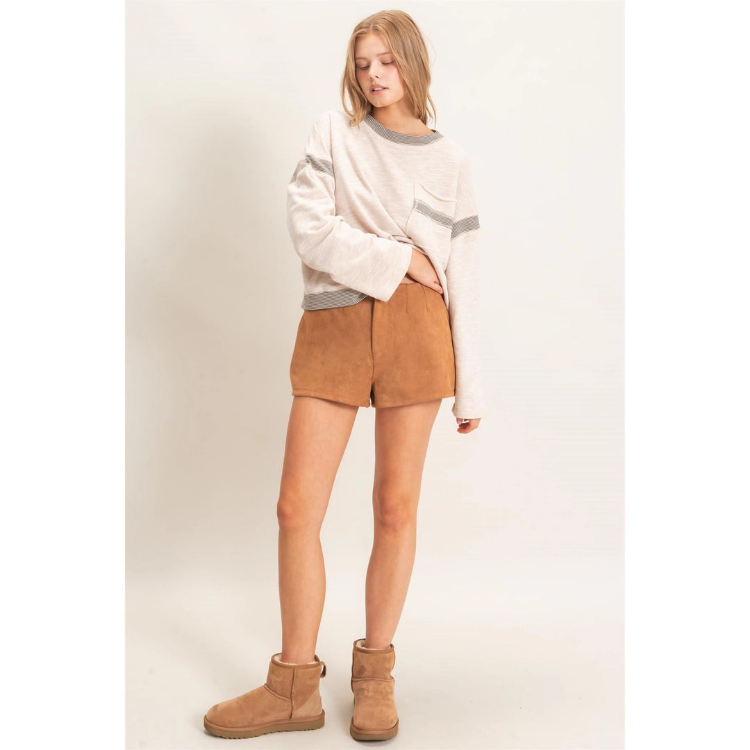 HIGH WAIST SUEDE SHORTS