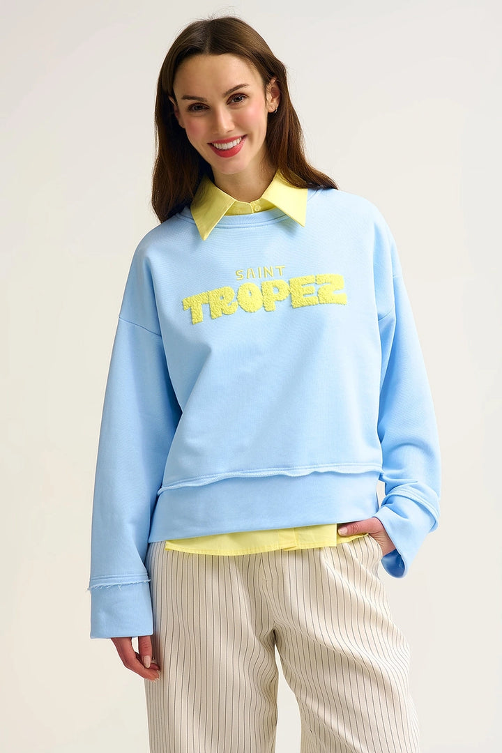 SAINT TROPEZ EMBROIDERED SWEATSHIRT