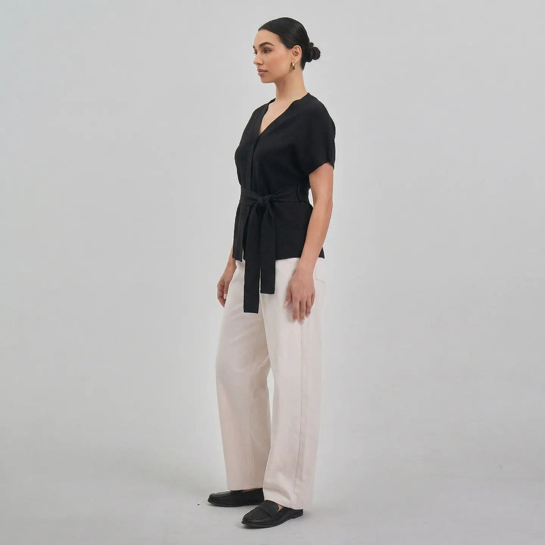 SWEATER CARDIGAN WITH STRAP
