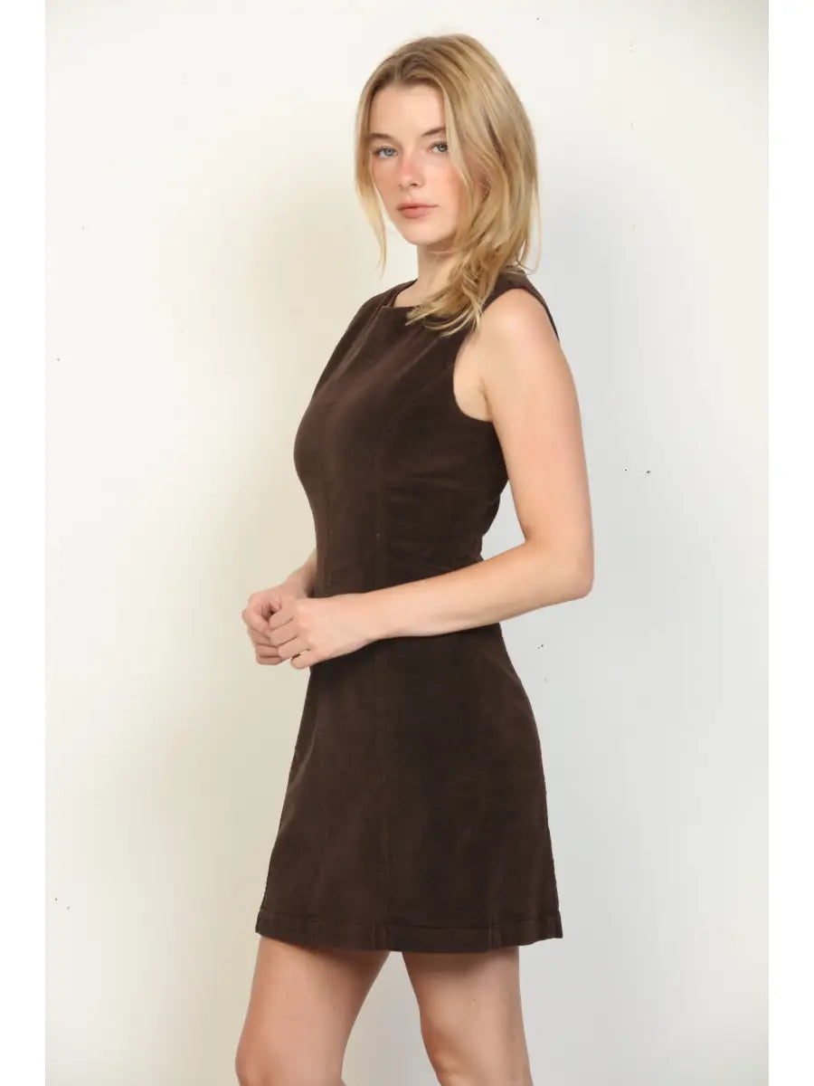 MINI DRESS WITH TWO FRONT WELT POCKETS