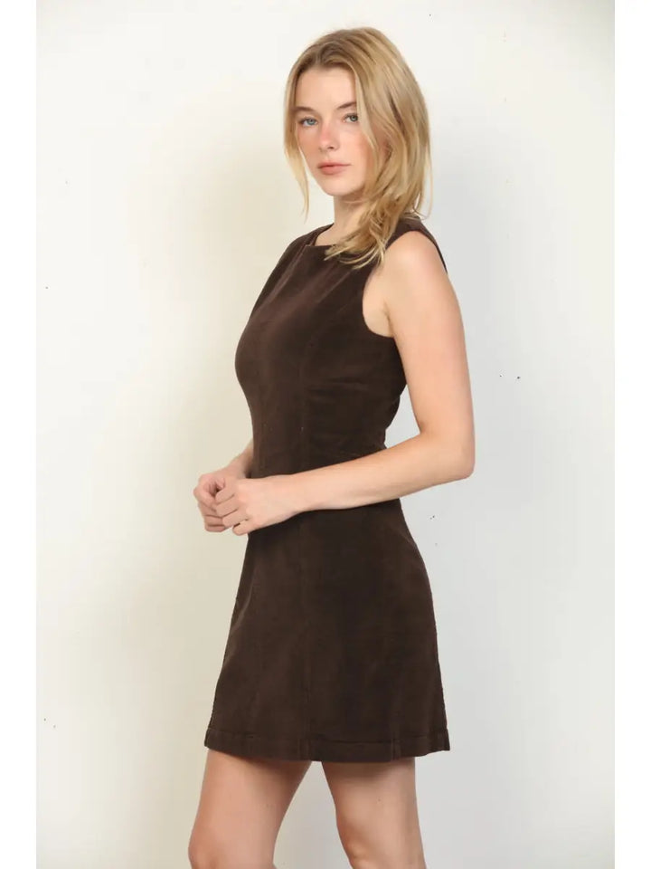 MINI DRESS WITH TWO FRONT WELT POCKETS