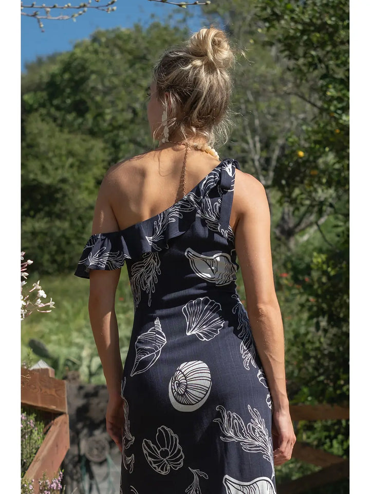 ONE SHOULDER MIDI DRESS