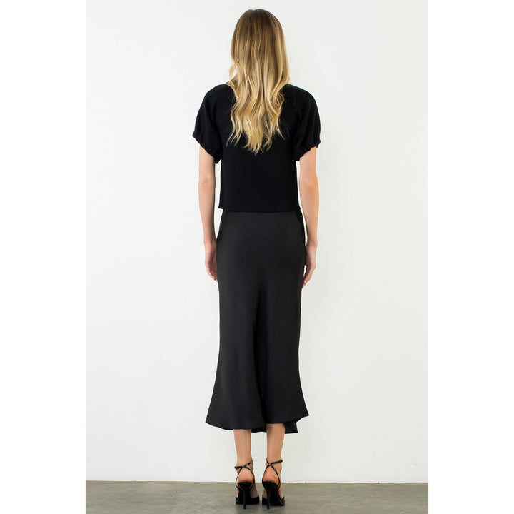 MOCK NECKLINE SUEDE TOP