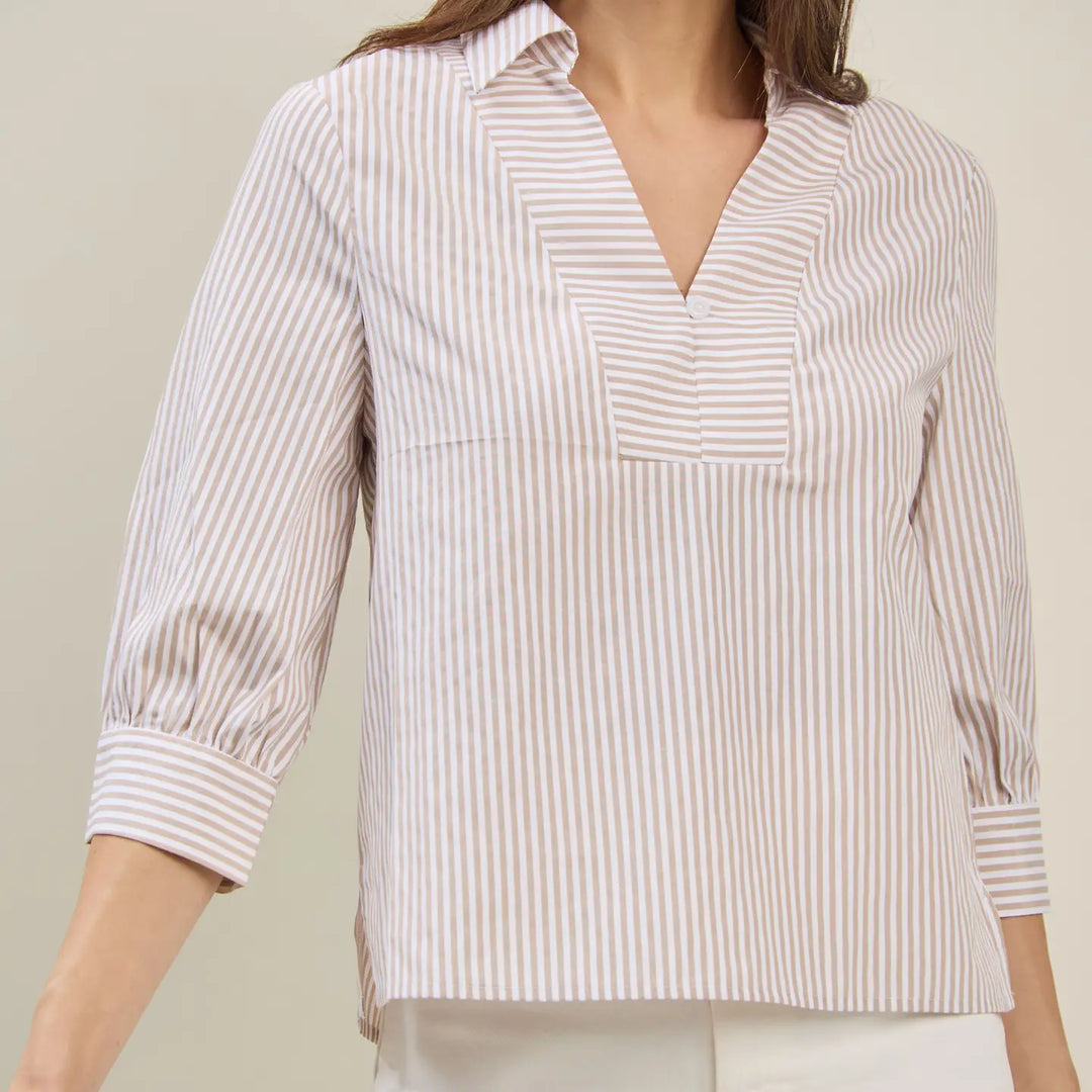 STRIPE 3/4 SLEEVE BLOUSE