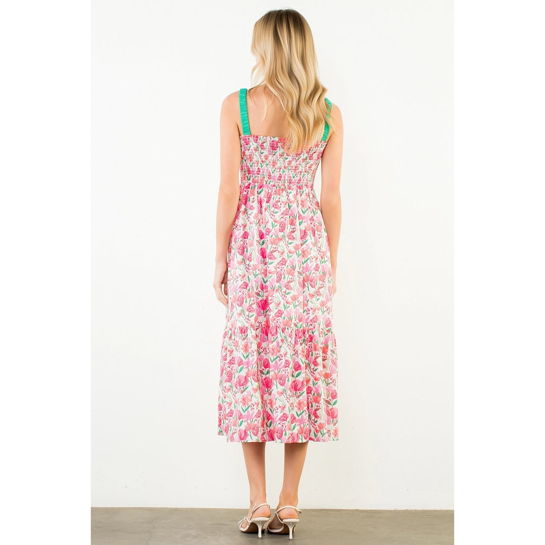 FLORAL PRINT TIERED DRESS
