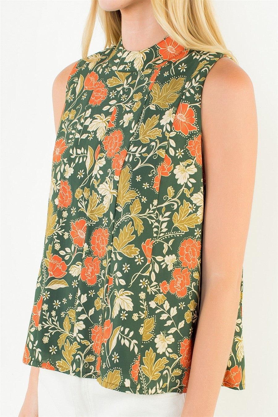 SLEEVELESS FLOWER PRINT TOP