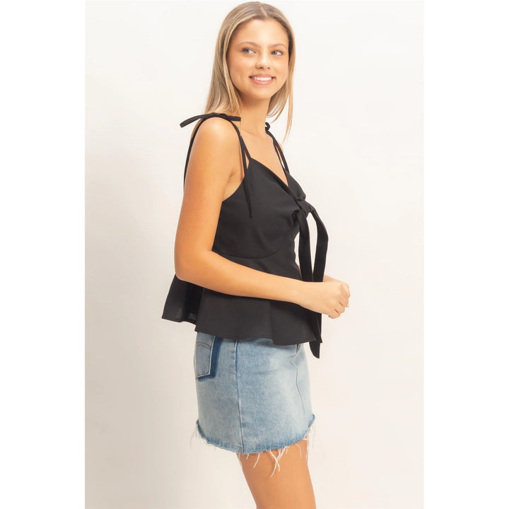 TIE FRONT SPAGHETTI STRAP TOP