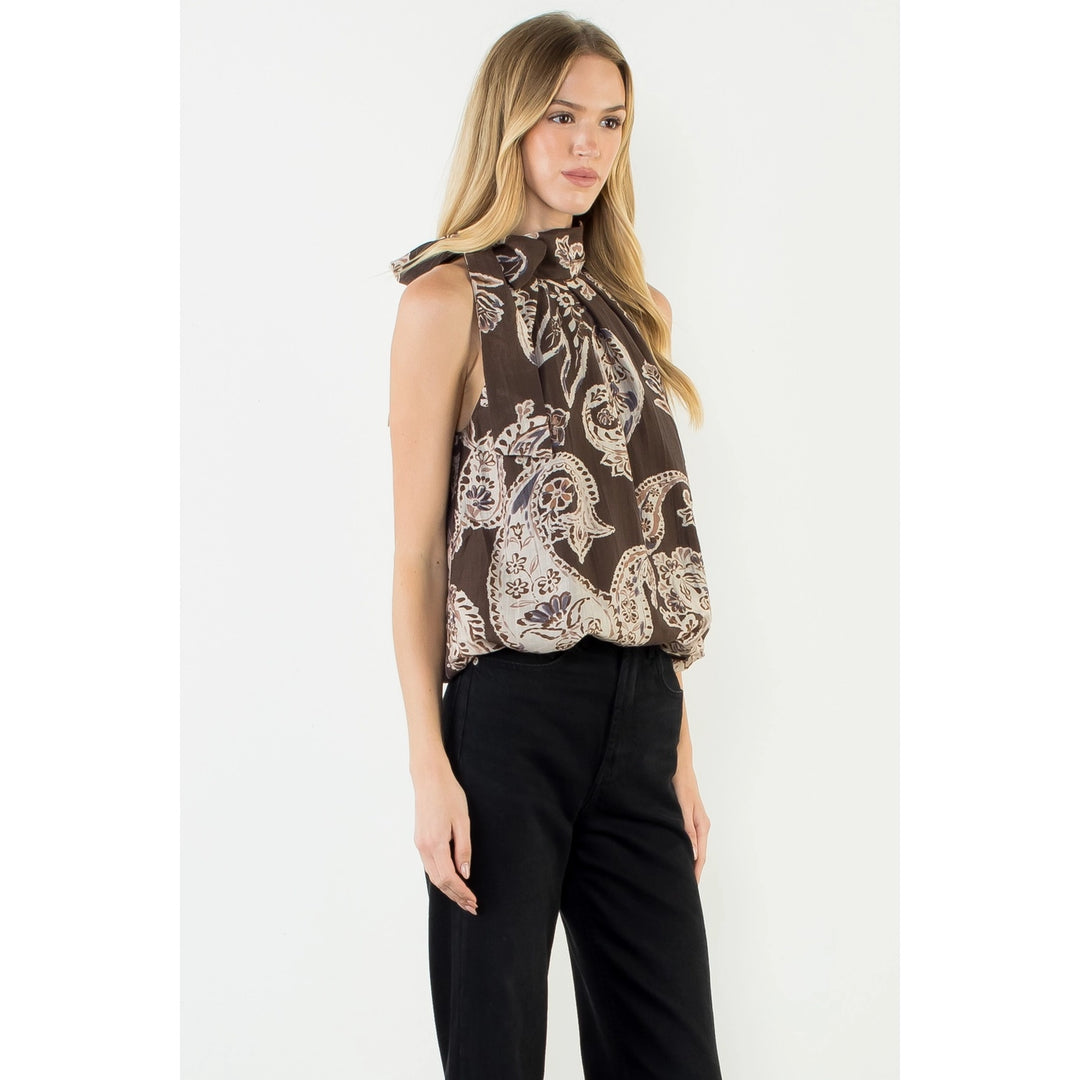 HALTER PAISLEY PRINT TOP