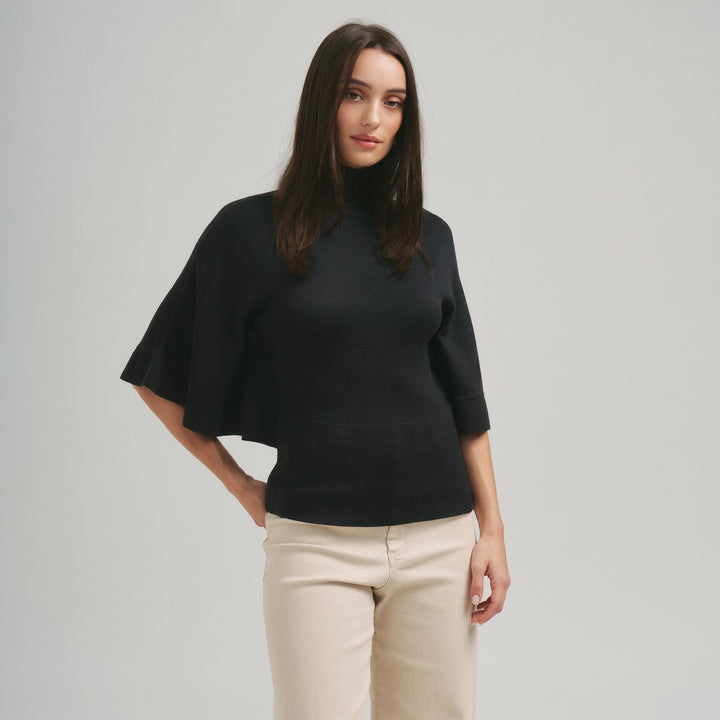 TURTLENECK HALF SLEEVE SWEATER