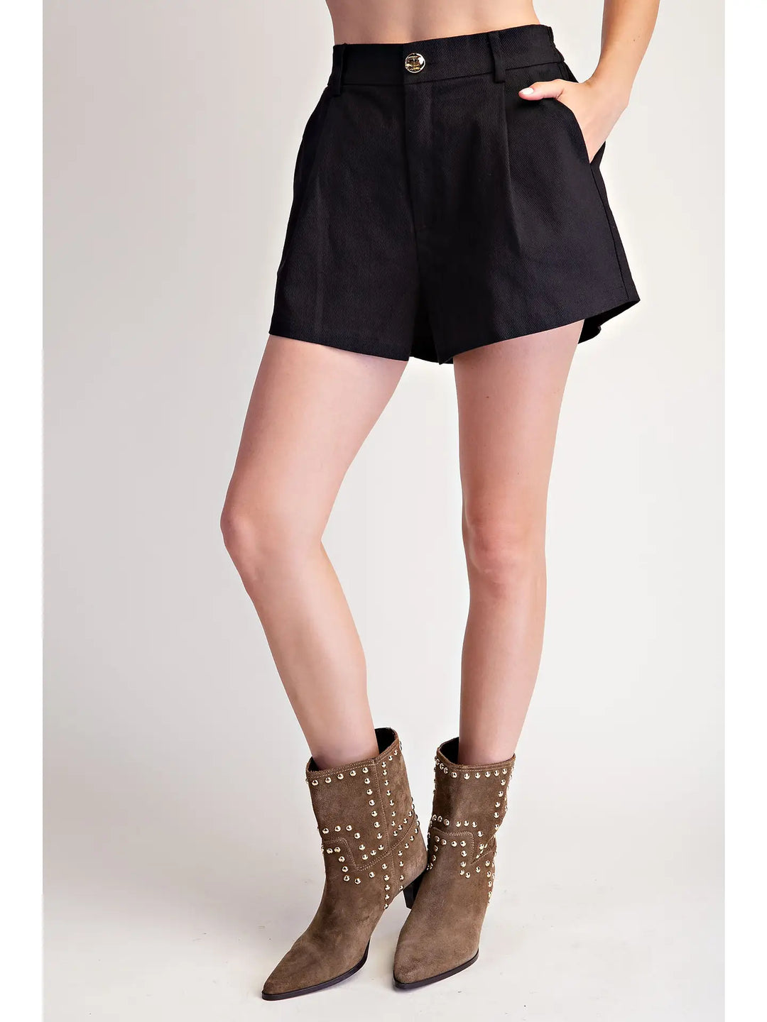 HIGH WAIST PLEATED SHORTS