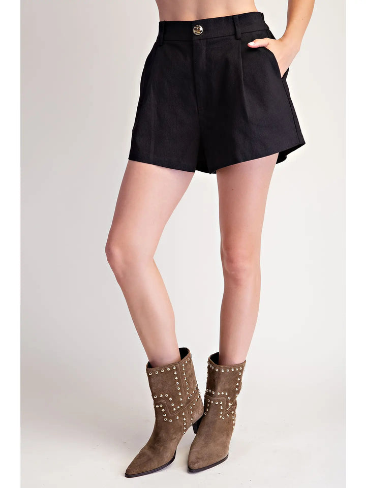 HIGH WAIST PLEATED SHORTS