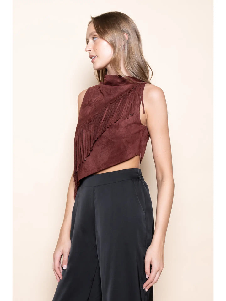 DIAGONAL FRINGE TANK TOP