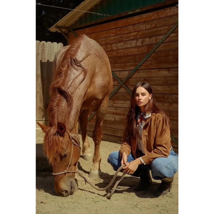COLLAR SUEDE SNAP JACKET
