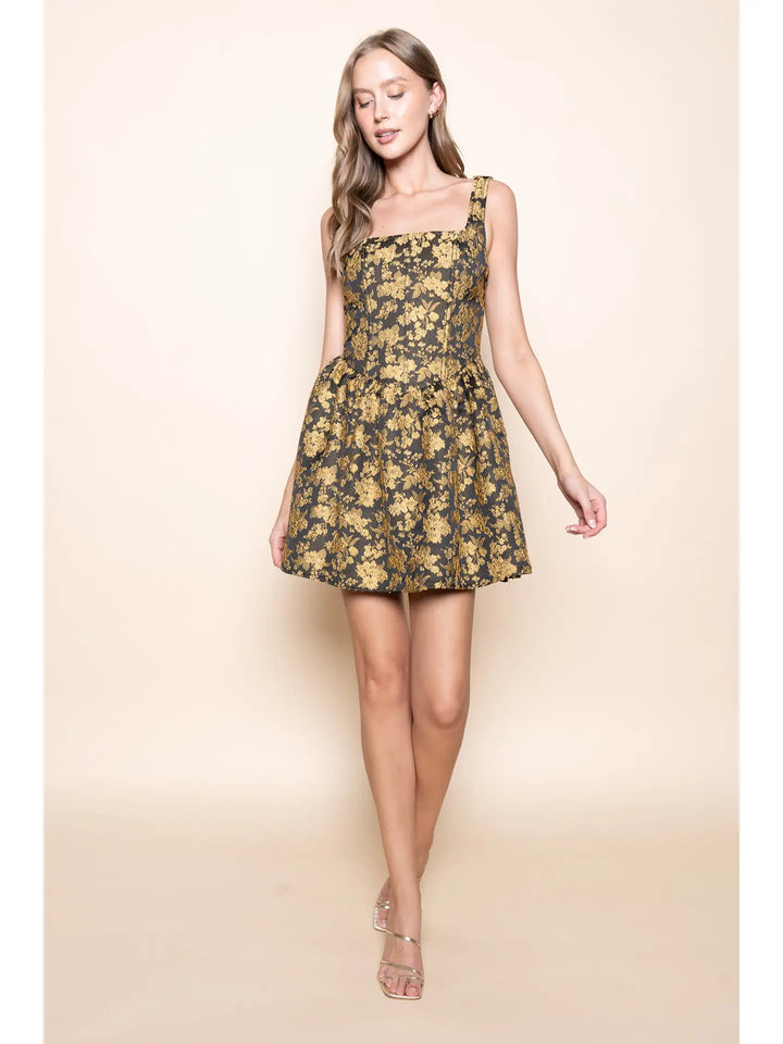 BASQUE WAIST MINI DRESS
