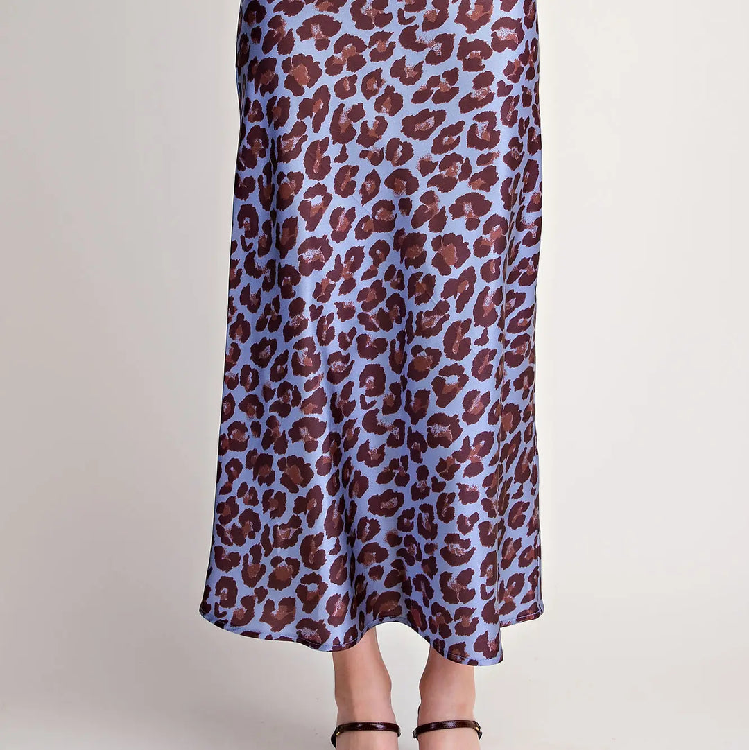 HIGH WAIST ANIMAL MIDI SKIRT