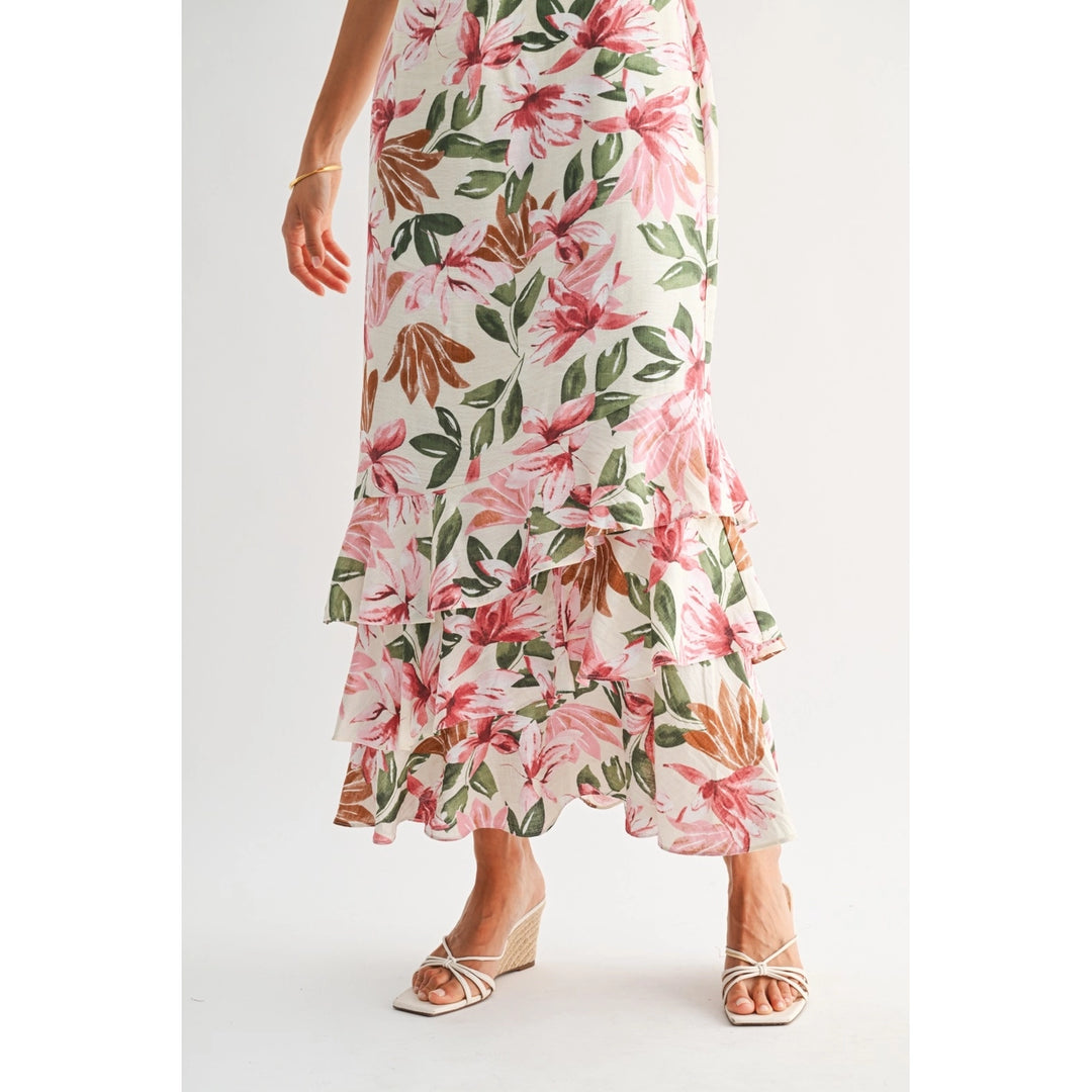 FLORAL ELEGANCE TIERED MAXI DRESS