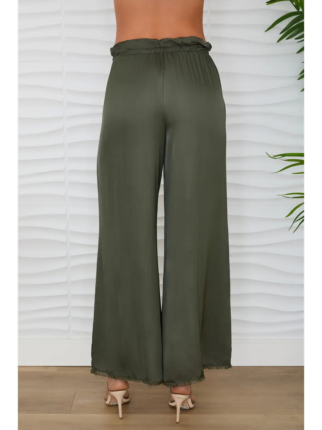 VISCOSE DRAWSTRING WAIST PALAZZO PANT