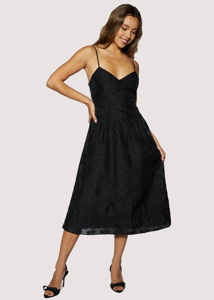PETAL VEIL MIDI DRESS