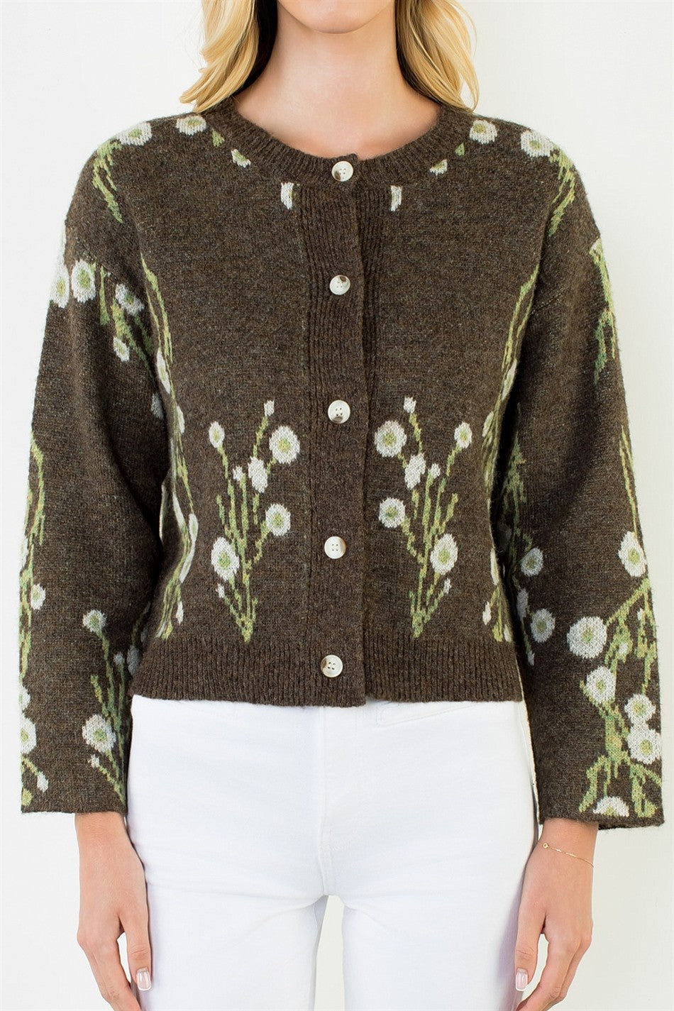 CHERRY BLOSSOM PRINT CARDIGAN