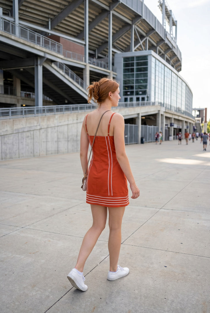 TRIM DETAIL MINI DRESS
