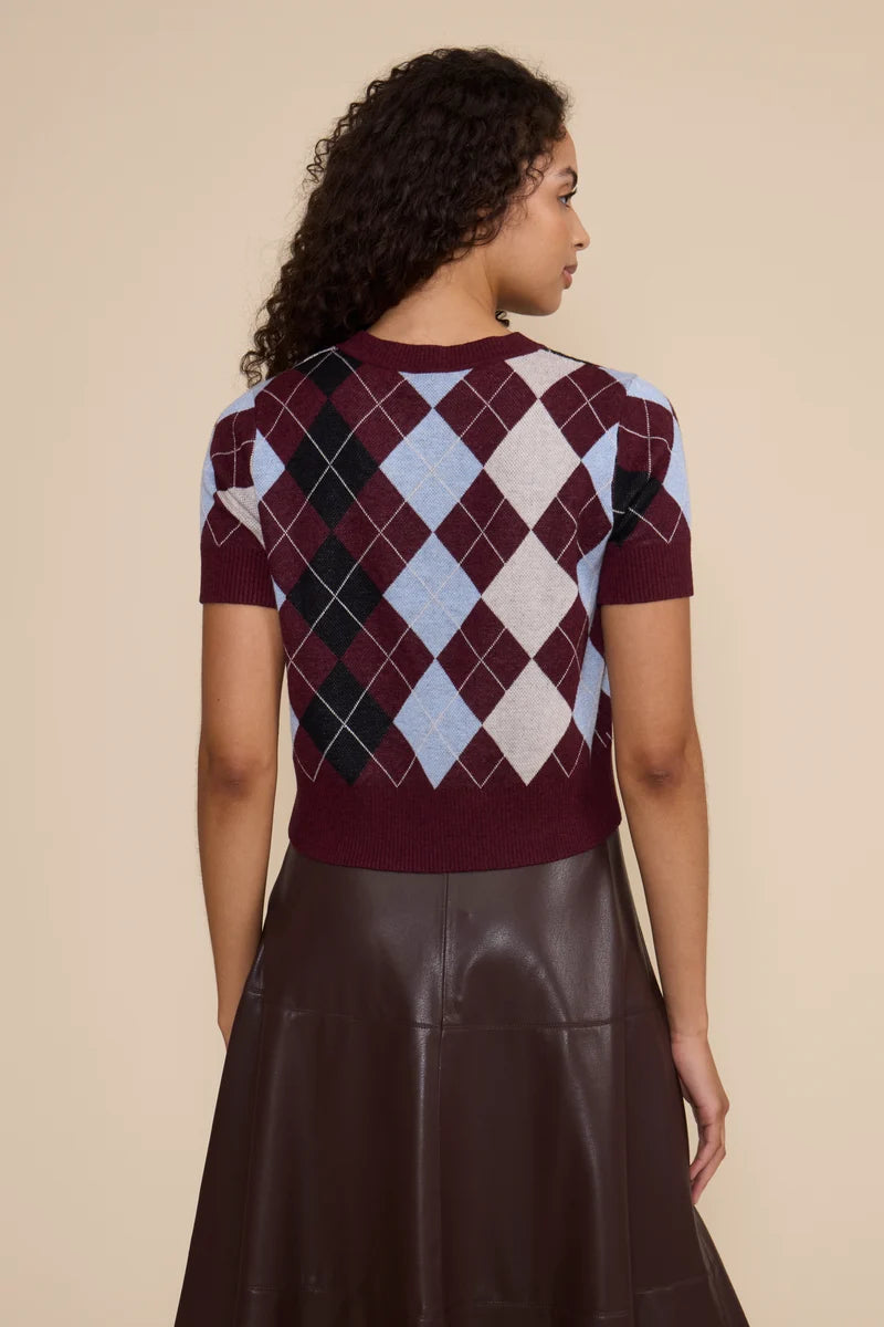 BRIA ARGYLE KNIT TOP