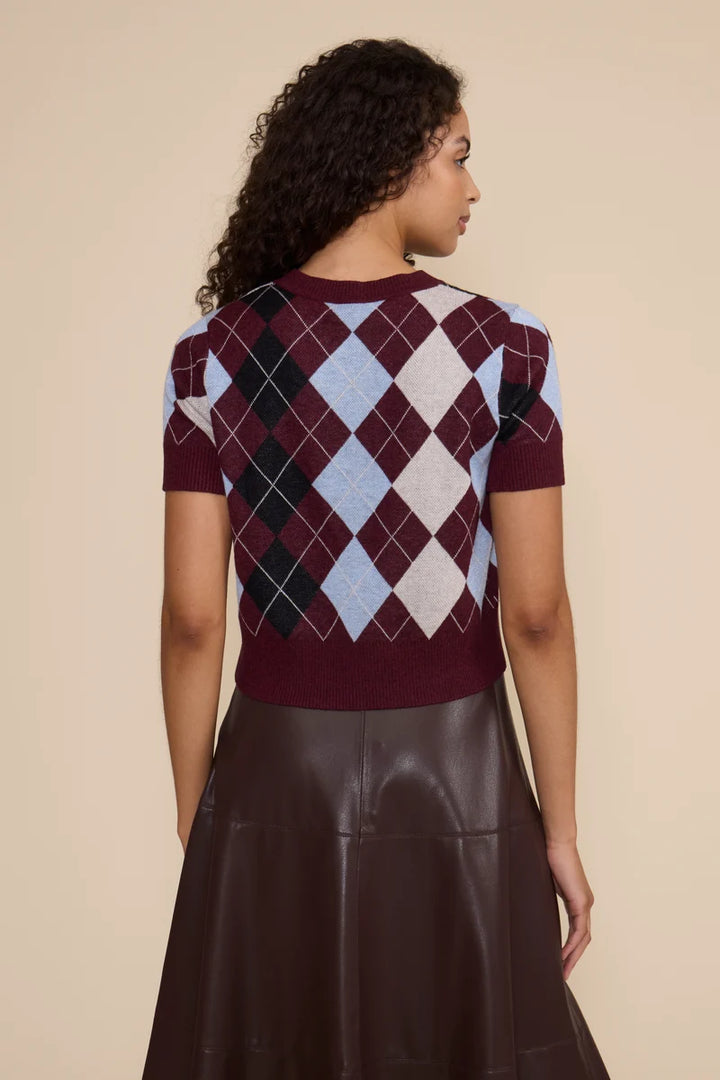 BRIA ARGYLE KNIT TOP