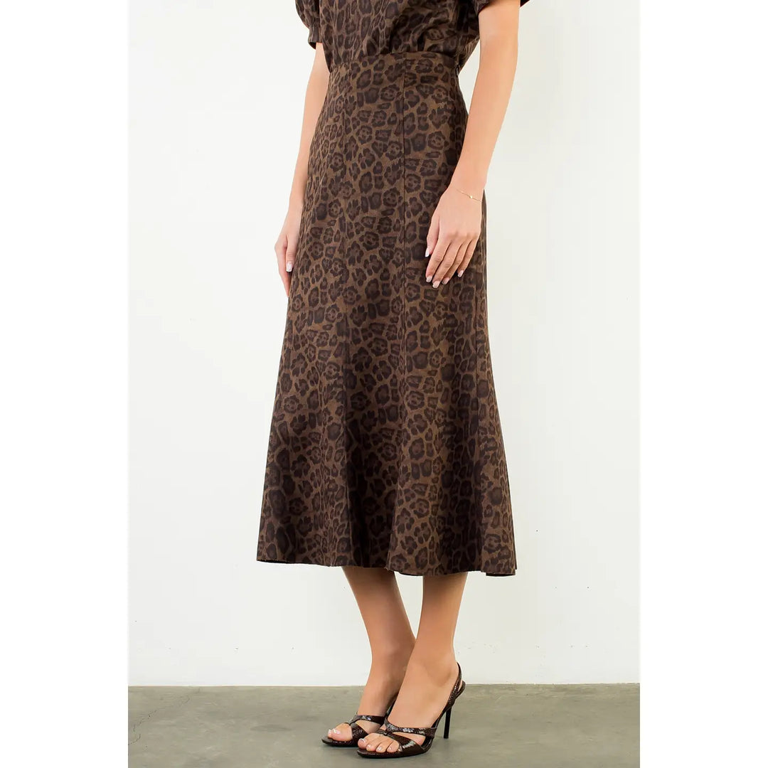 LONG ANIMAL PRINT SKIRT