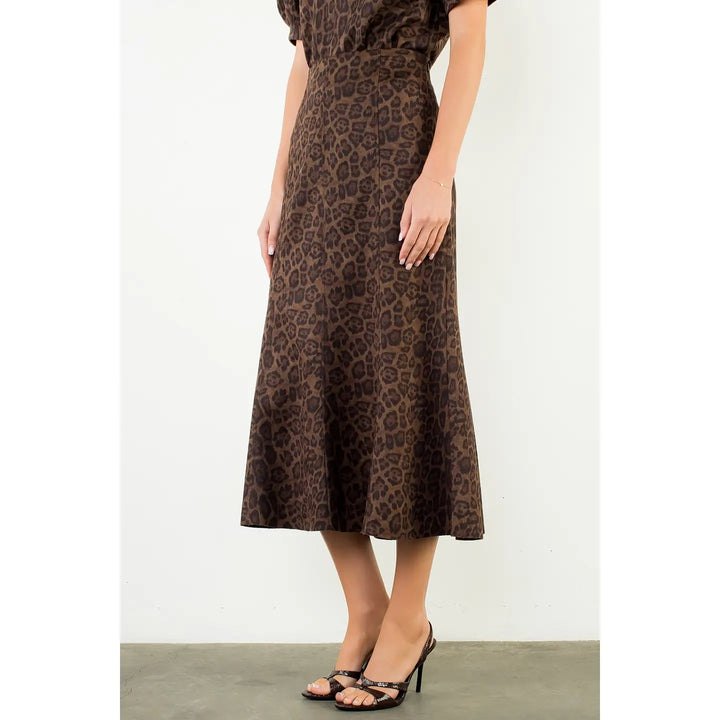 LONG ANIMAL PRINT SKIRT