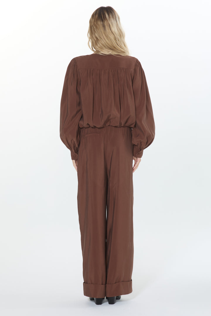 Donna Cupro Effect Bubble Hem Jacket