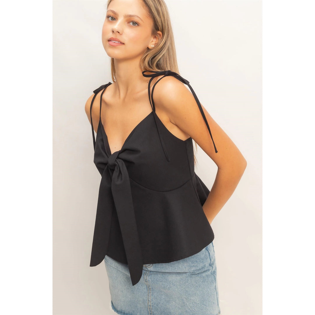 TIE FRONT SPAGHETTI STRAP TOP