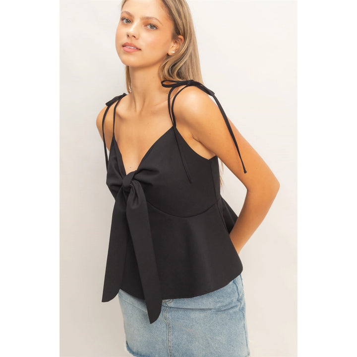 TIE FRONT SPAGHETTI STRAP TOP
