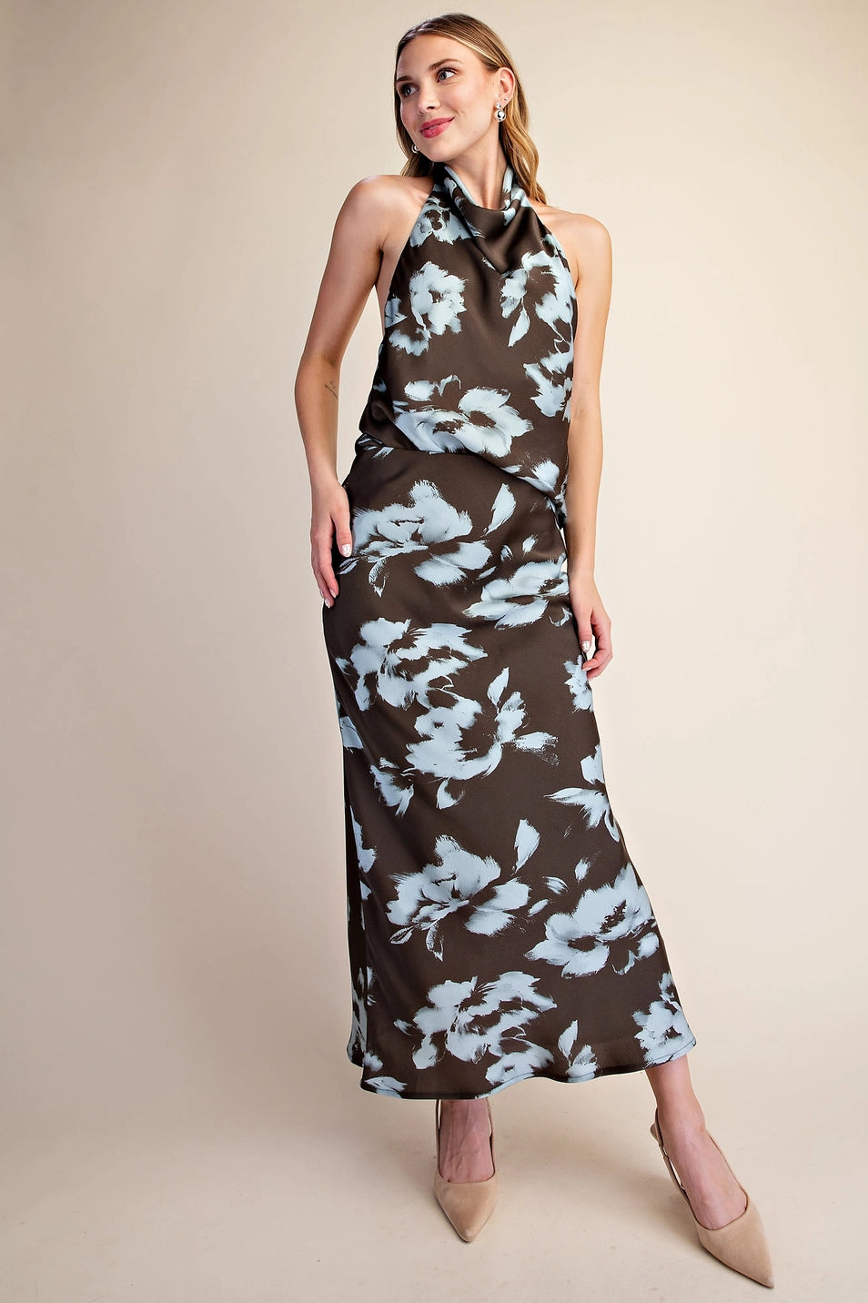 SATIN MIDI SKIRT WITH WAIST ELASTIC BAND