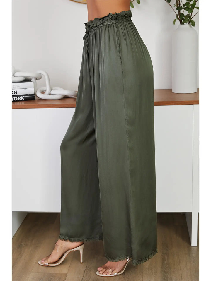 VISCOSE DRAWSTRING WAIST PALAZZO PANT